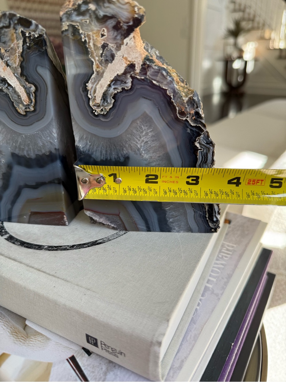Natural agate bookend pair - Picture 6 of 8